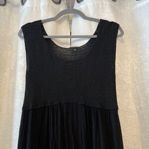 Black Crochet mesh Top Maxi Dress - Women